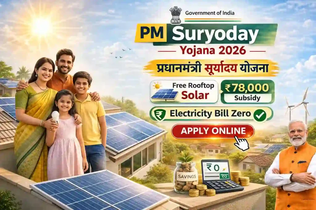 PM Suryoday Scheme 2026 rooftop solar subsidy benefits