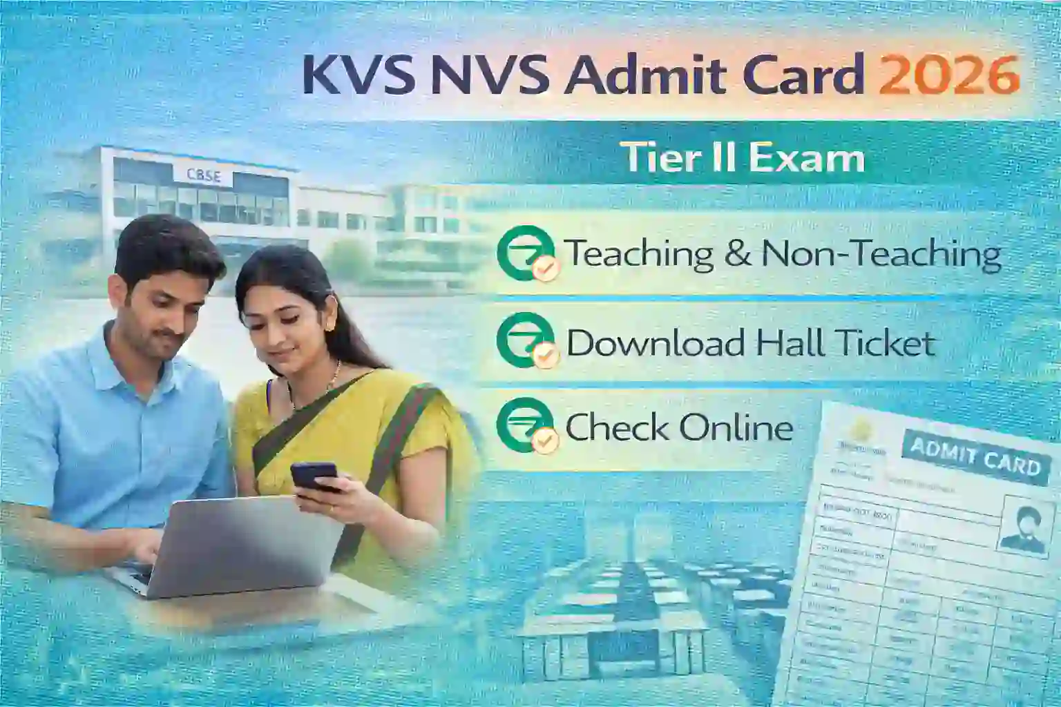 KVS NVS Tier 2 Admit Card 2026 CBSE hall ticket download