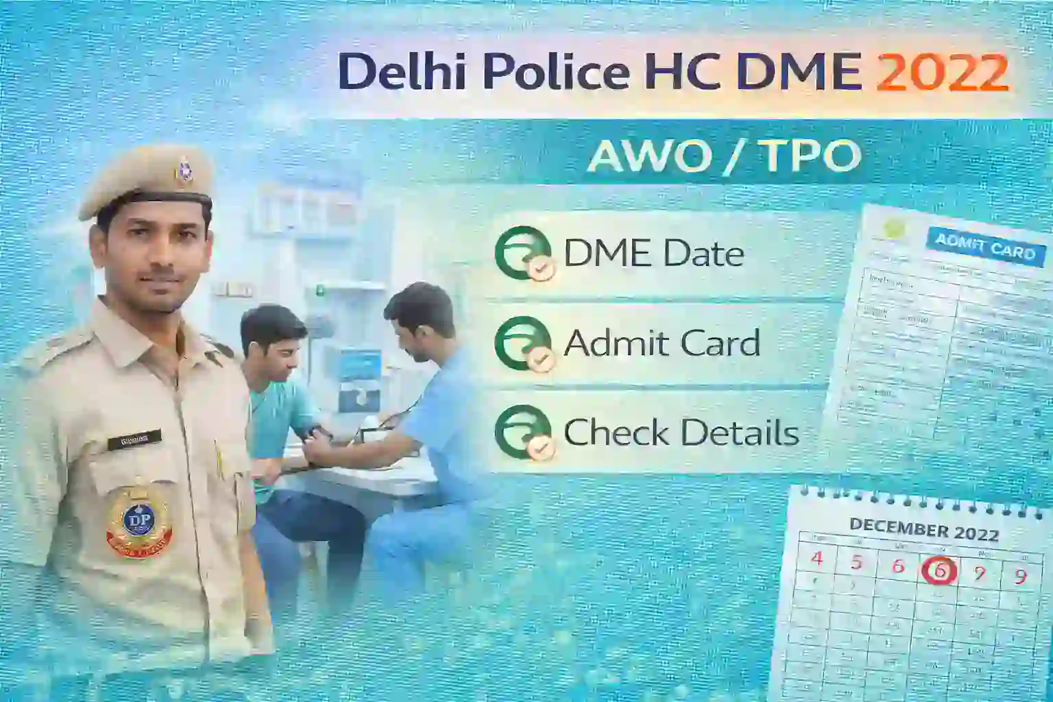 SSC Delhi Police Head Constable DME exam schedule admit card date