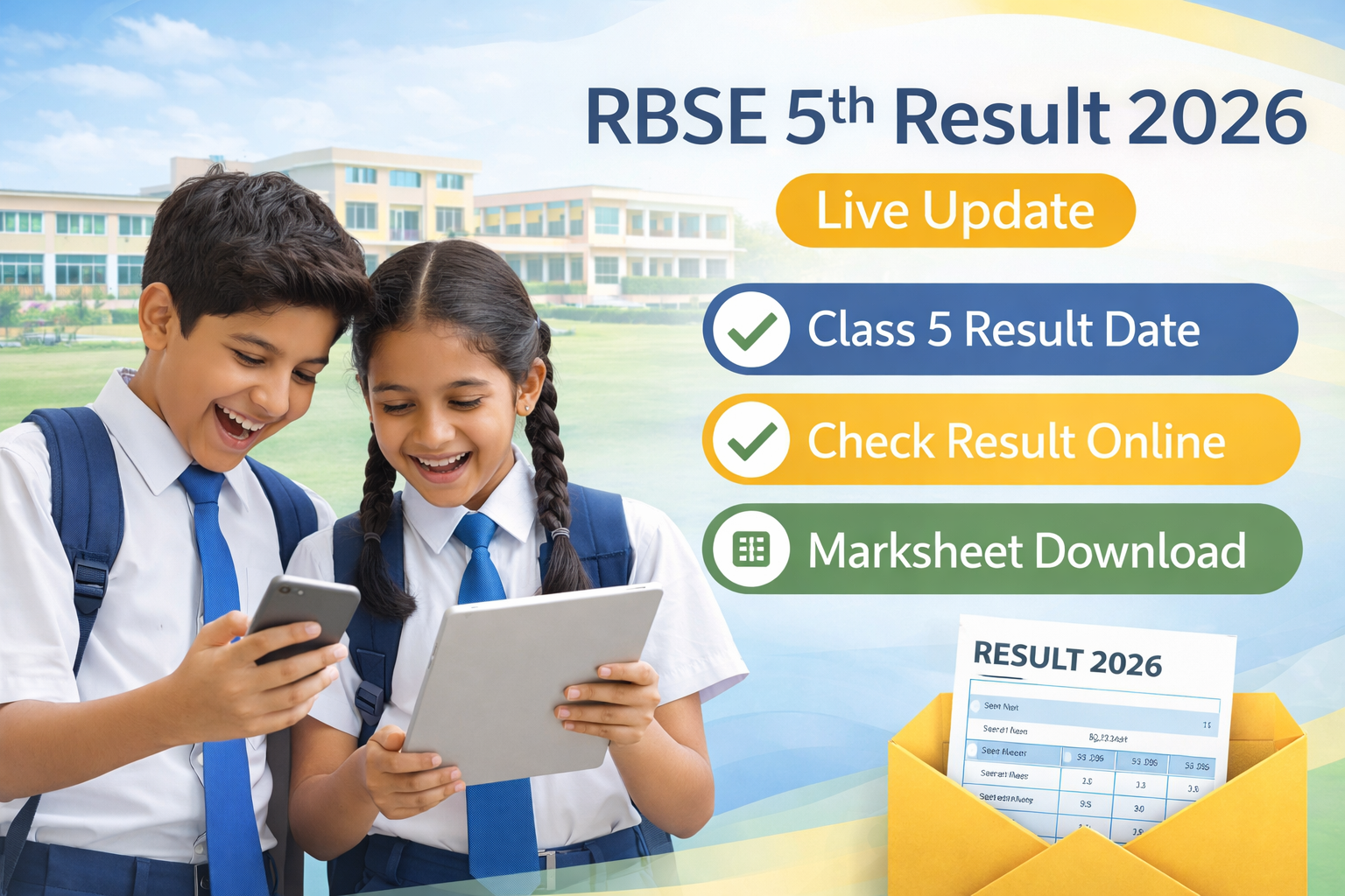 RBSE 5th Result 2026 live update Rajasthan Board result date