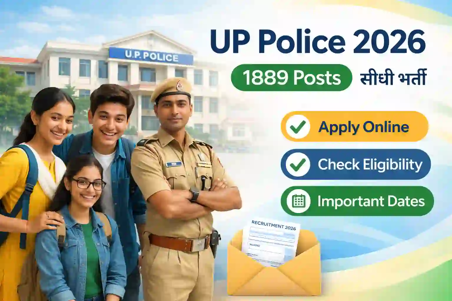 UP Police 1889 vacancy 2026 eligibility apply process important dates
