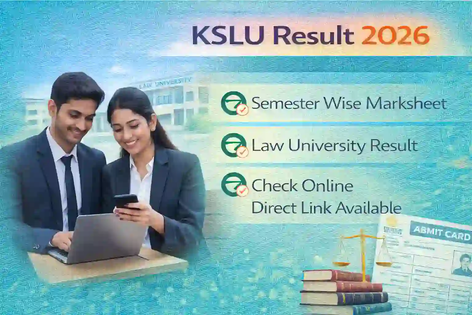 KSLU Results 2026 semester wise marksheet Karnataka law university