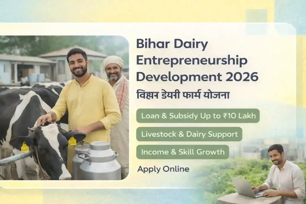 Bihar Dairy Entrepreneurship Development Scheme 2026 dairy farm loan support