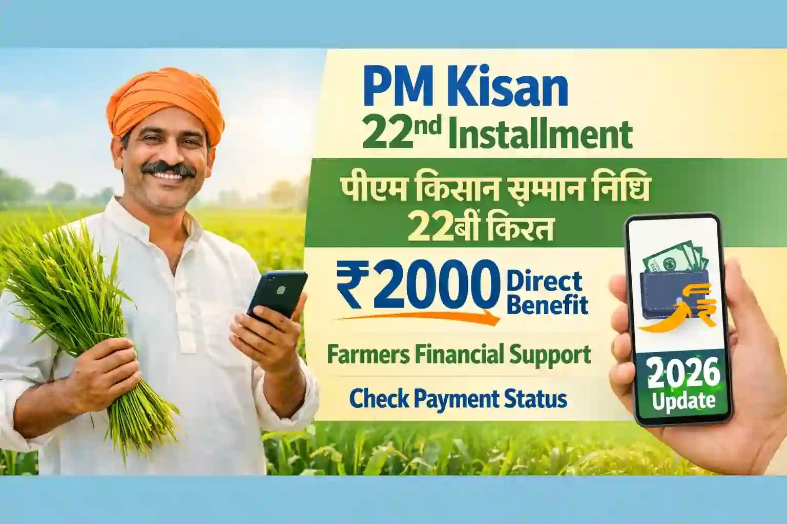 PM Kisan 22nd installment payment status and beneficiary update