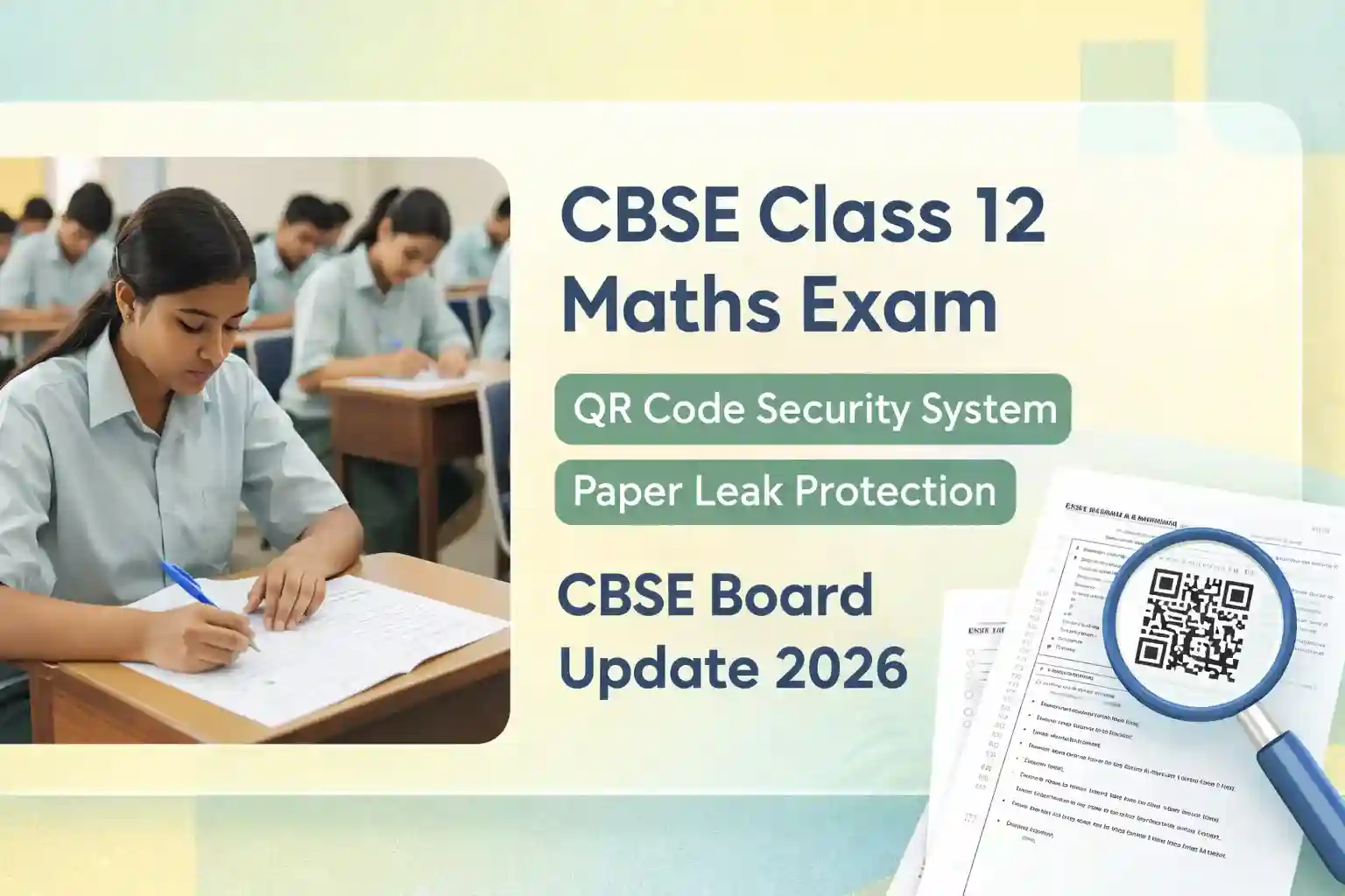 CBSE Class 12 maths paper QR code security system