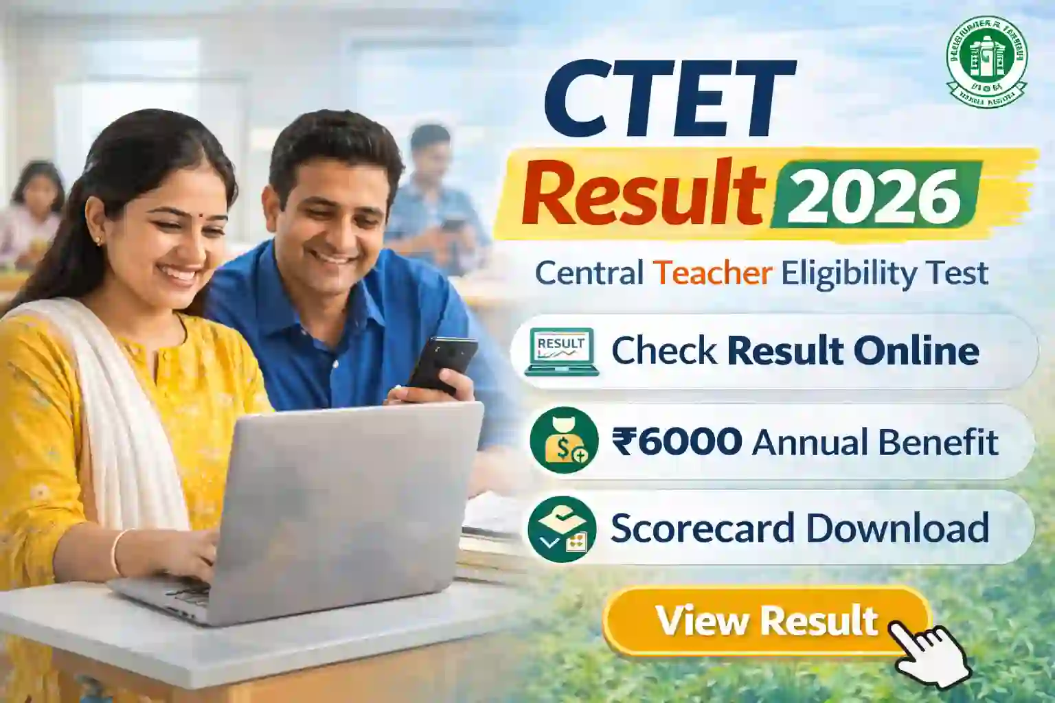CTET Result 2026 scorecard download central teacher eligibility test