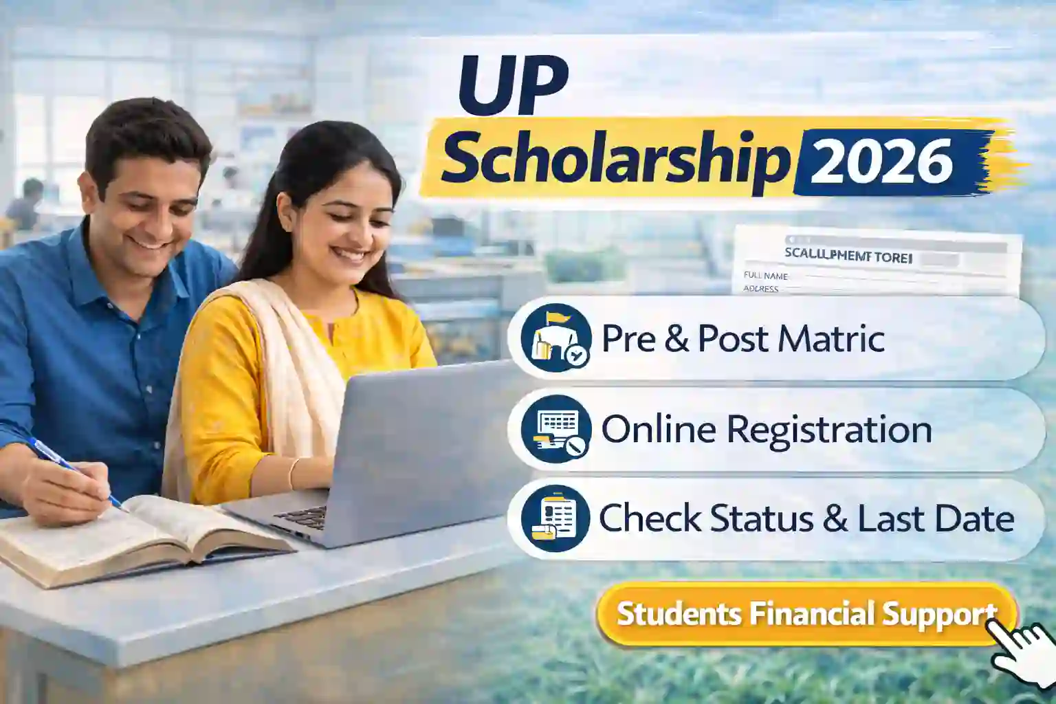 UP Scholarship 2026 pre and post matric online registration form