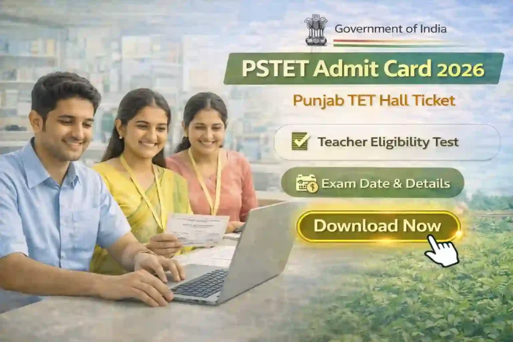 PSTET Admit Card 2026 Punjab teacher eligibility test hall ticket
