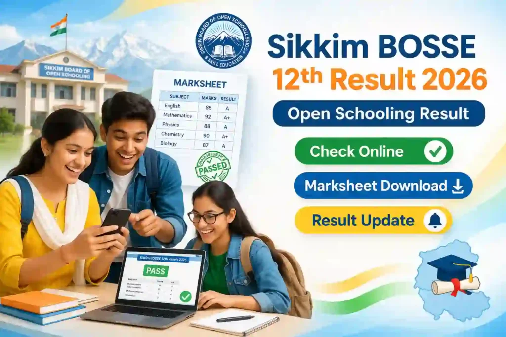 Sikkim BOSSE 12th Result 2026 marksheet online roll number