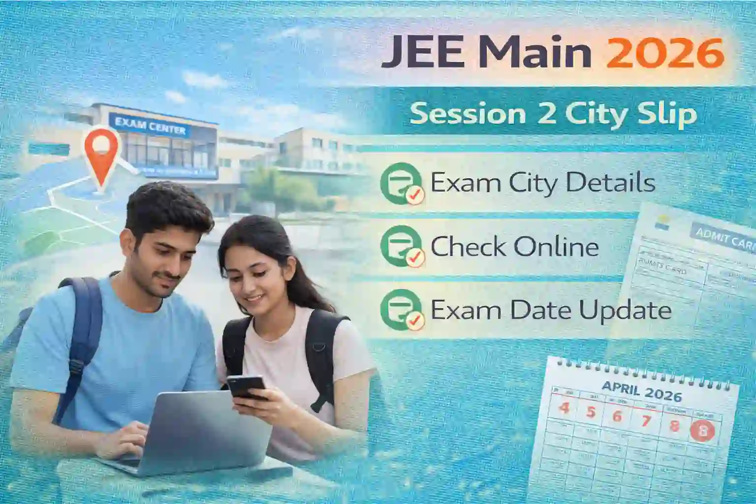 JEE Main Session 2 exam city intimation slip 2026 download