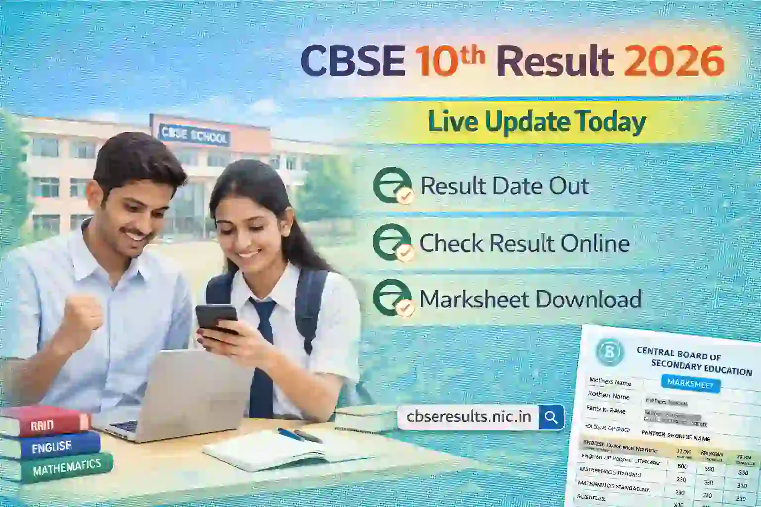 CBSE 10th Result 2026 date out live class 10 marksheet