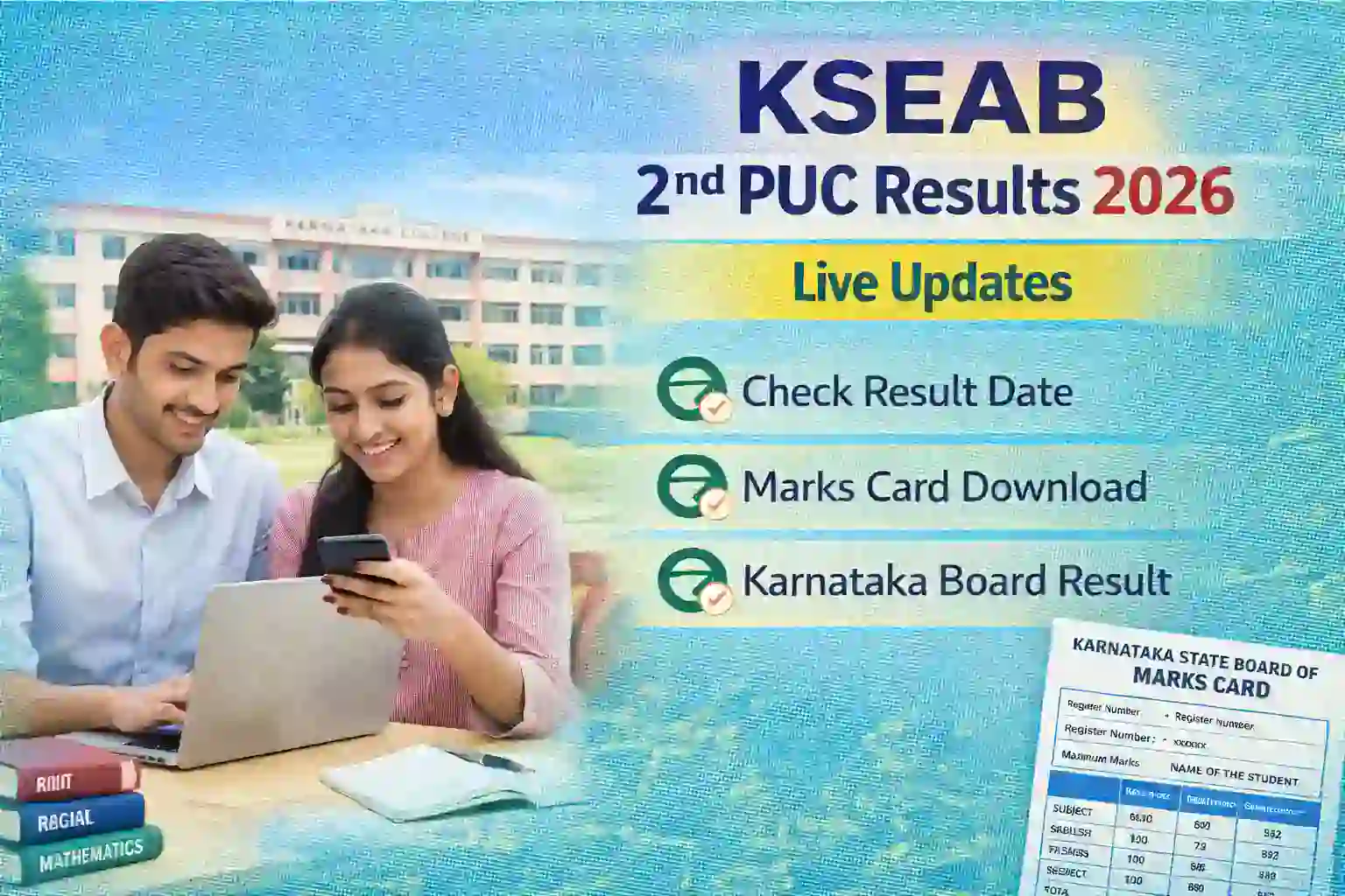 KSEAB 2nd PUC Result 2026 date Karnataka board live updates